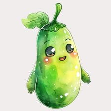 Cute Green Eggplant Clipart
