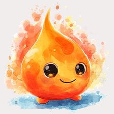 Cute Orange Watercolor Slime Clipart