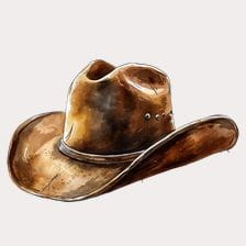 Vintage Brown Cowboy Hat Clipart