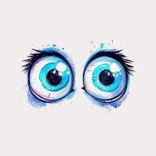 Big Blue Cartoon Eyes Clipart