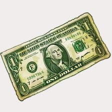 Torn One Dollar Bill Clipart