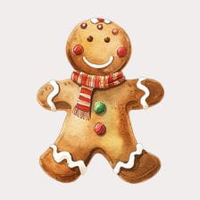 gingerbread man watercolor clipart