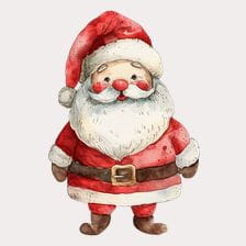 Santa Claus watercolor painting clipart