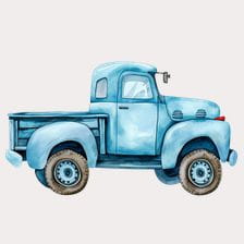 blue truck clipart