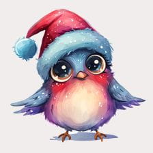 Cute Christmas Bird Clipart