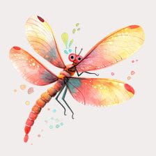 Cute Watercolor Dragonfly Clipart