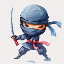Cute Little Ninja Warrior Clipart