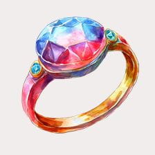 Watercolor Gemstone Ring Clipart