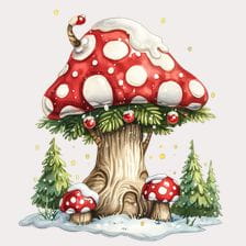 christmas mushroom clipart