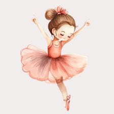 pink cute ballerina clipart