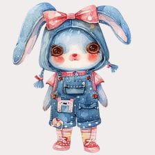 Cute Watercolor Rabbit Clipart