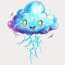 Cute Cartoon Thundercloud Clipart