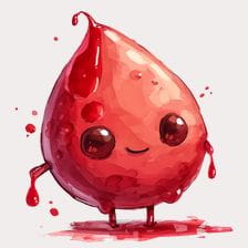 Cute Blood Drop Cartoon Character Clipart