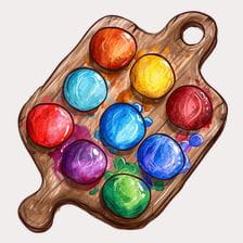 cute paint palette clipart