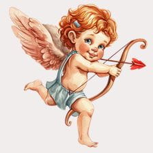 Cute Watercolor Cupid Angel Clipart