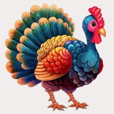 vibrant colors turkey clipart