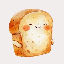 Cute Watercolor Bread Clipart