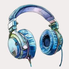 blue headphone clipart