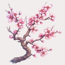 Pink Cherry Blossom Tree Clipart