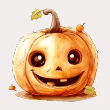 Happy pumpkin october clipart