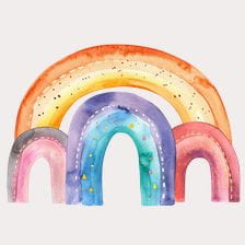 Abstract watercolor rainbow clipart