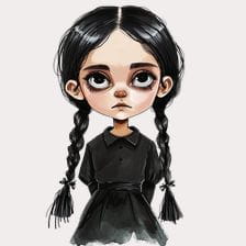 Cartoon wednesday addams clipart