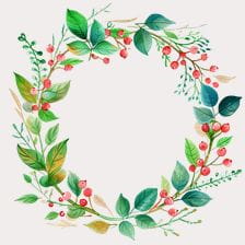 Watercolor Floral Wreath Clipart