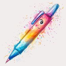 Cute Watercolor Pen Clipart