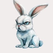 Cute Grumpy Bunny Clipart
