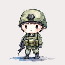 Cute Cartoon Soldier Clipart