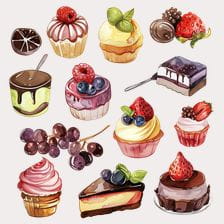 Desserts Watercolor Clipart