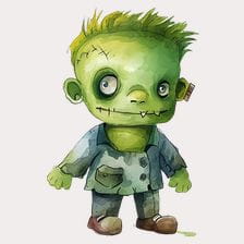 watercolor frankenstein clipart
