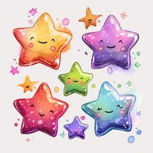 kawaii stars clipart