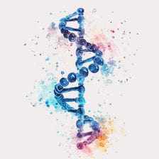 Watercolor DNA Helix Clipart