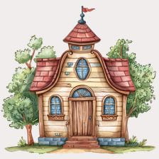 watercolor schoolhouse clipart