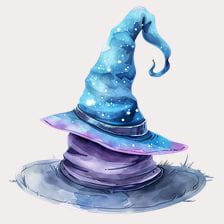 Watercolor Galaxy Witch Hat Clipart