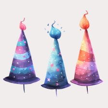 colorful birthday hat clipart
