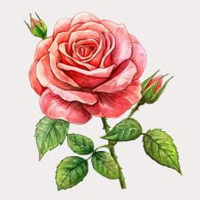 pink rose clipart