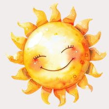 watercolor sun clipart