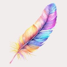 Watercolor Rainbow Feather Clipart
