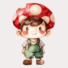 mushroom boy clipart