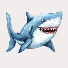 Smiling Great White Shark Clipart