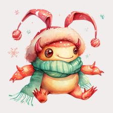 Cute Christmas Monster Clipart