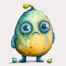 kawaii crying lemon clipart