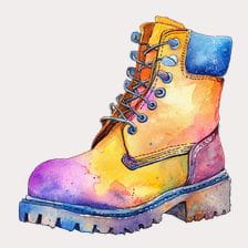 Multicolor boot clipart
