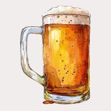 Watercolor Beer Mug Clipart