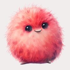 Cute Pink Fluffy Monster Clipart