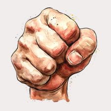 Watercolor Hand Drawn Fist Clipart