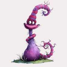 purple cartoon creature clipart