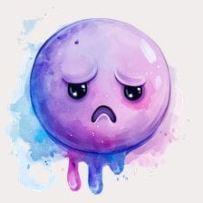 Sad Emoticon Watercolor Clipart